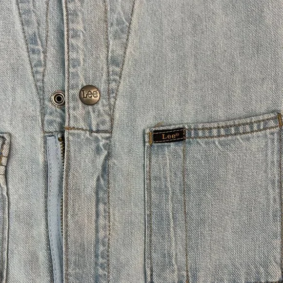 NEW Lee Union Alls Denim Coveralls Utility Jumpsuit Light Wash Sz S - Picture 6 of 16